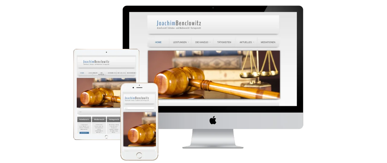 Neue Webseite für RA Dr. jur. Joachim Benclowitz