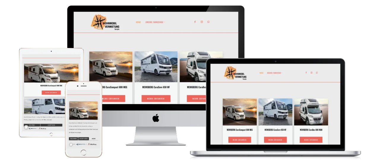 Webseite umgesetzt Wohnmobilvermietung Templin